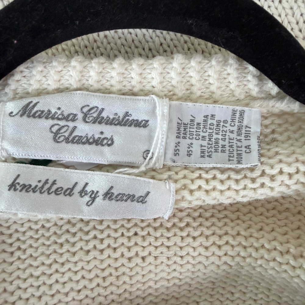 Marisa Christina Hand Knit Fruit Harvest Vintage Button Cardigan Fall Novelty M - Picture 4 of 8
